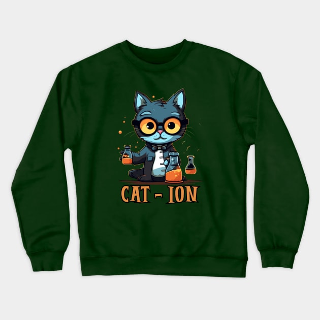 Chemist cat, cation, chemistry, laboratory, kitty in lab Crewneck Sweatshirt by Pattyld